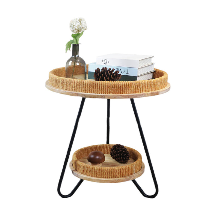 Decorative Round Woven Coffee Table Bowlift