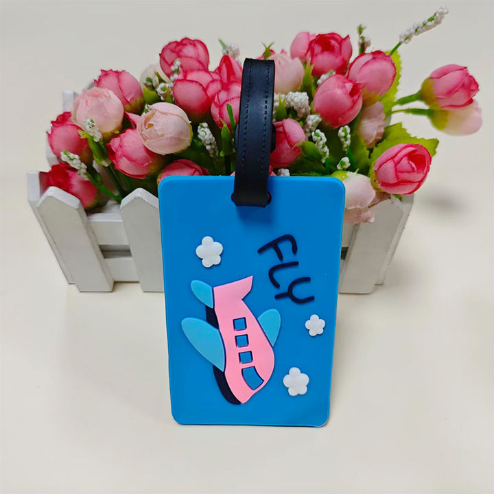 Unisex Travel-Themed Silicone Luggage Tag Bowlift