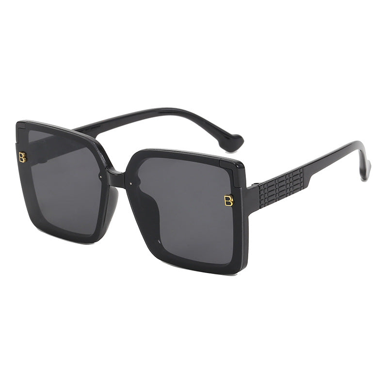 Women's fashionable square sunglasses with textured temple design Bowlift