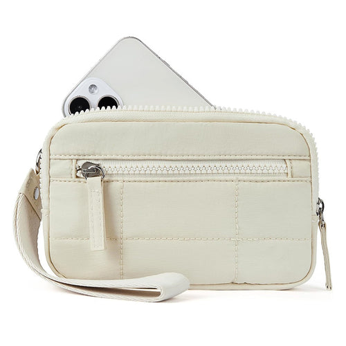 Stylish and Practical Cosmetic Clutch with Removable Carrying Strap Bowlift