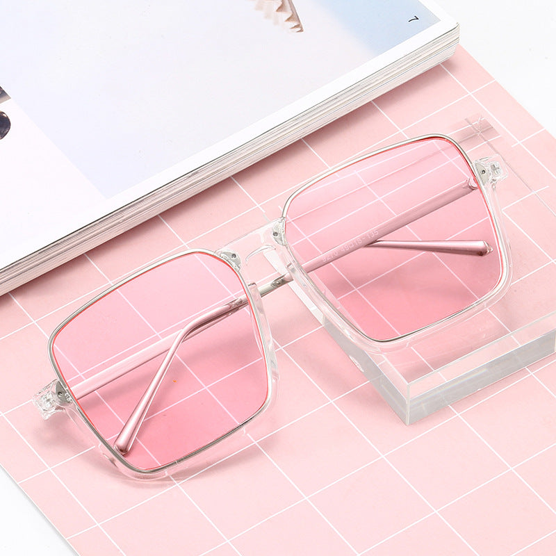 Women's square sunglasses with transparent frame and polarized lenses Bowlift