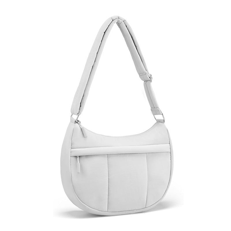 Fashionable shoulder bag with padded shoulder strap and multiple compartments Bowlift