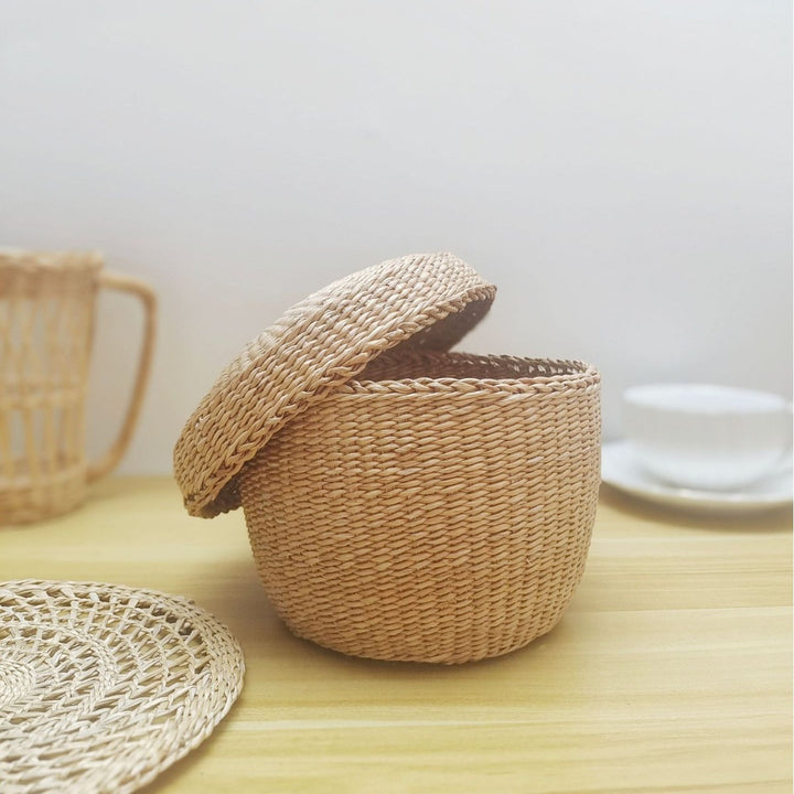 Handcrafted Natural Fiber Storage Basket Bowlift