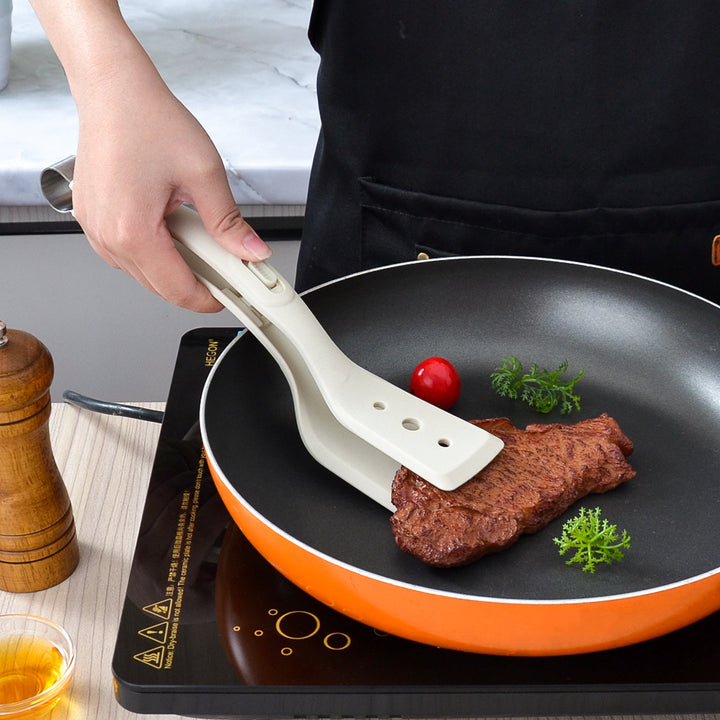 Ergonomic silicone spatula with stainless steel accents Bowlift