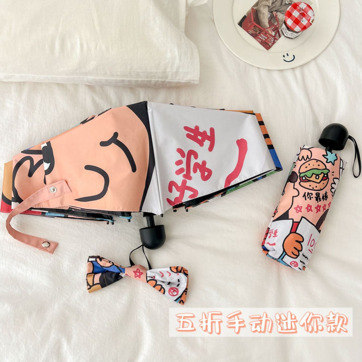 Ladies innovative folding umbrella with unique graphic design Bowlift