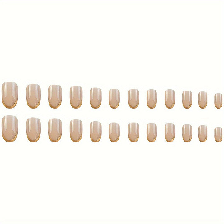 Elegant Glossy French Tip Nail Set Bowlift