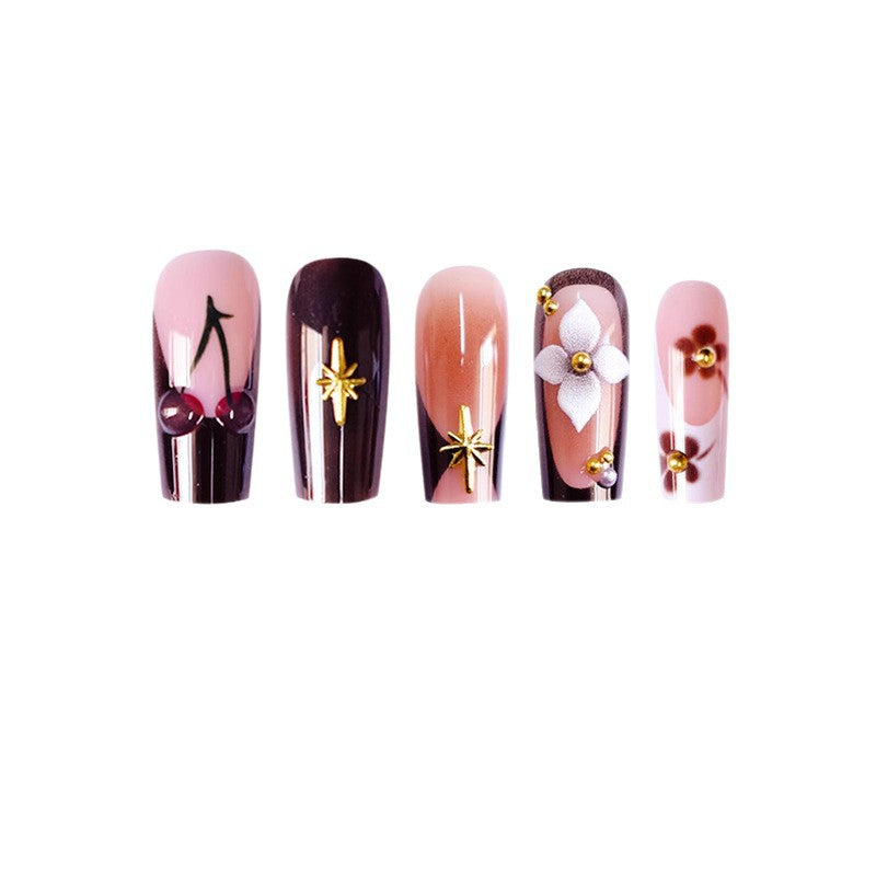 Decorative Long Acrylic Nail Art Bowlift