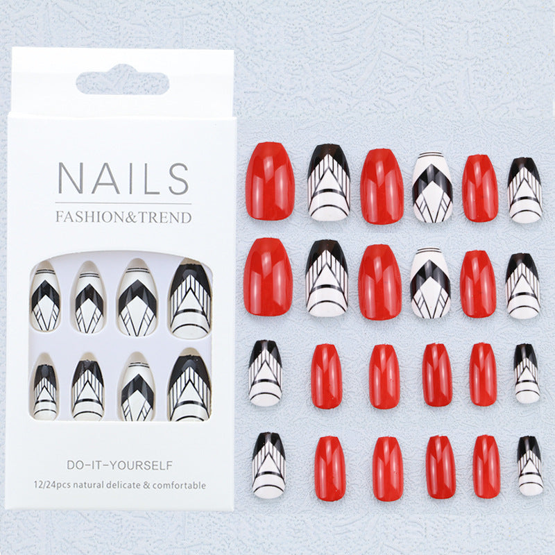 Artistic Graphic Press-On Nail Set Bowlift