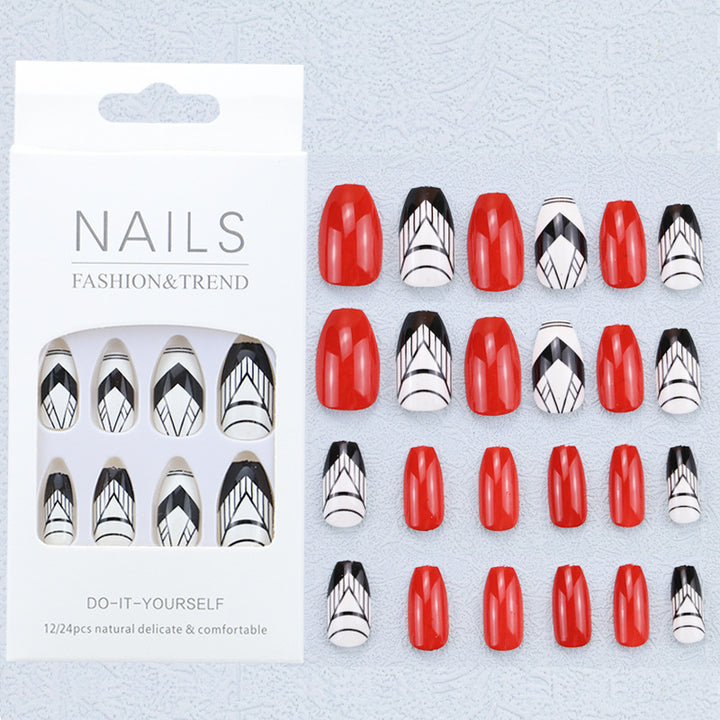 Artistic Graphic Press-On Nail Set Bowlift