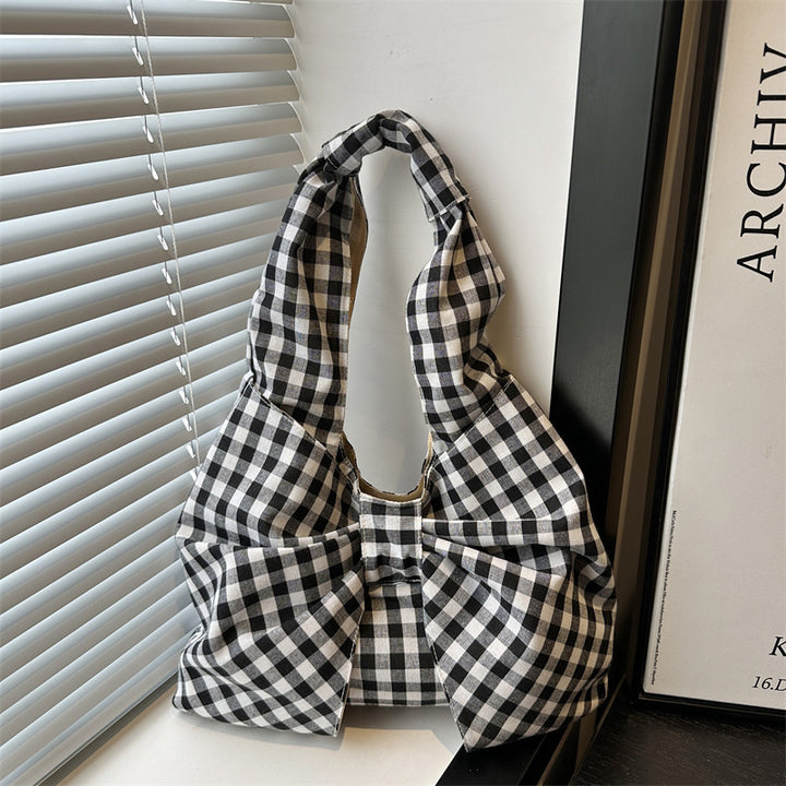 Bow Accent Fabric Tote Bag Bowlift