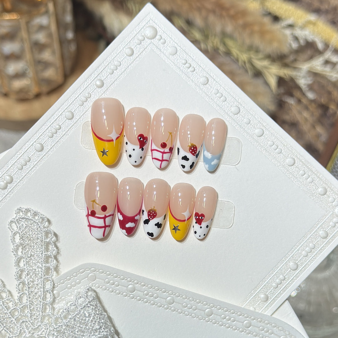 Creative Fruit-Themed Press-On Nail Set Bowlift