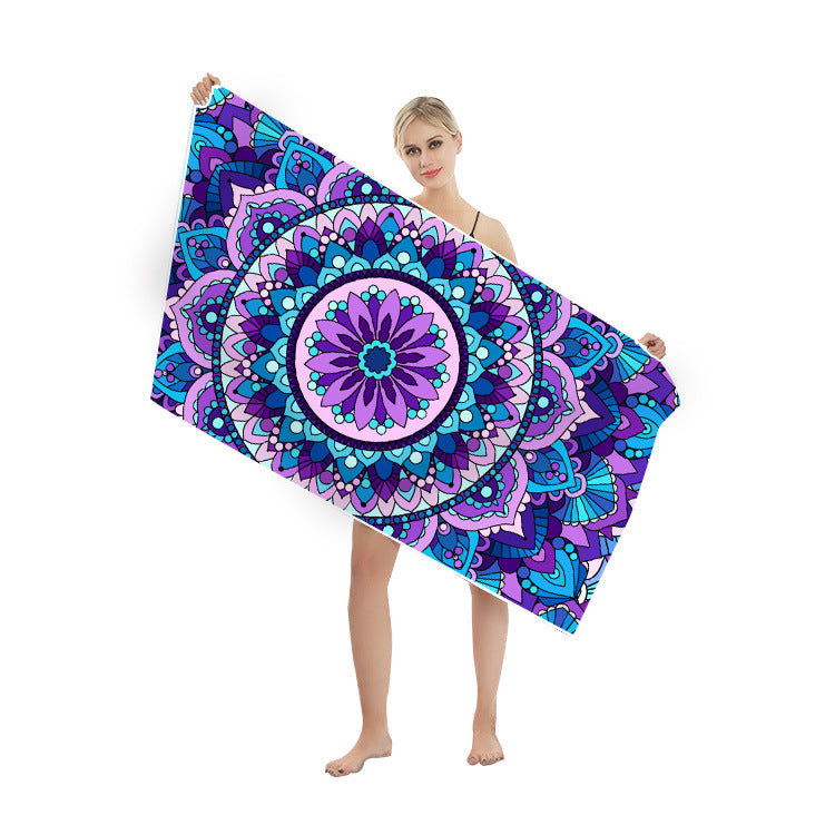 Multifunctional beach towel in creative mandala design Bowlift