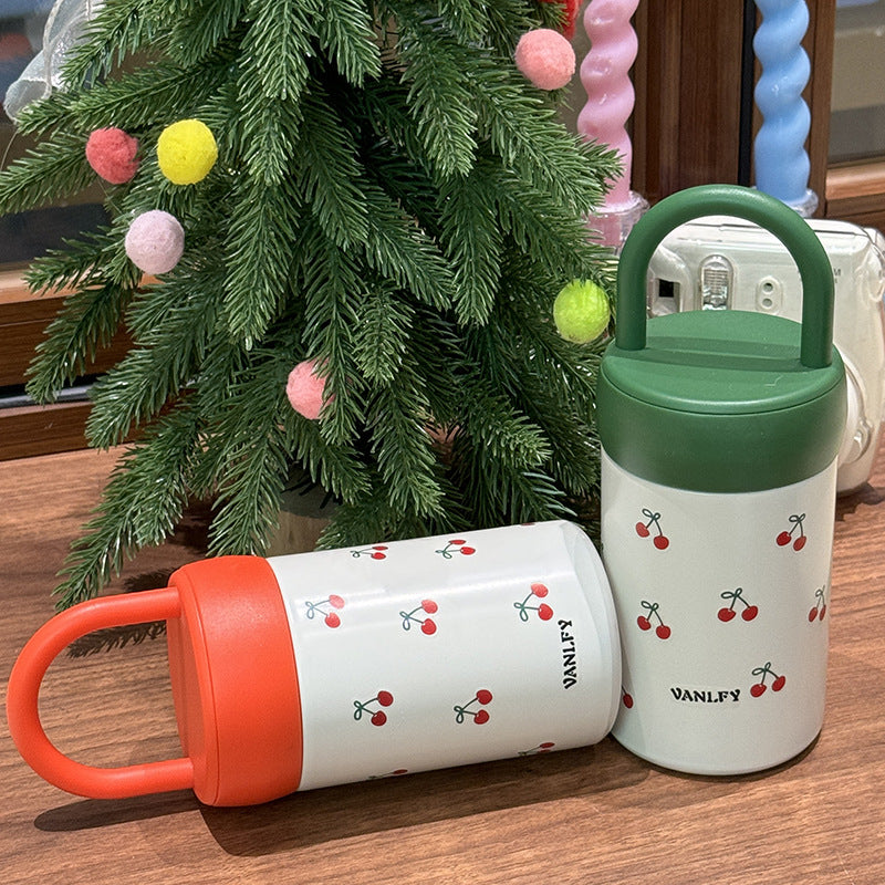 Women's Insulated Drinking Cup with Fruity Cherry Design Bowlift
