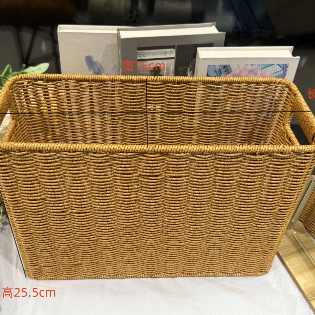 Women's Rectangular Rattan Storage Basket with Compartments Bowlift