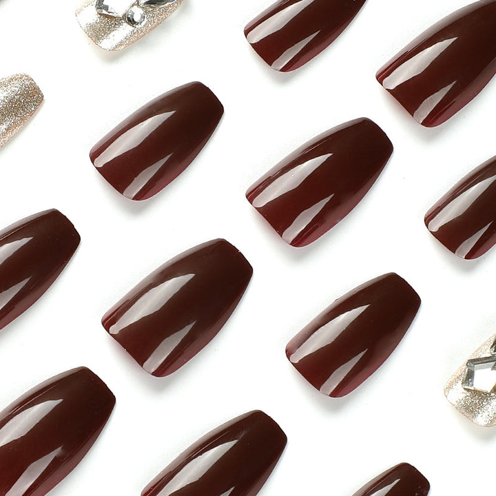 Artfully designed Gel nails with rhinestone decorations Bowlift