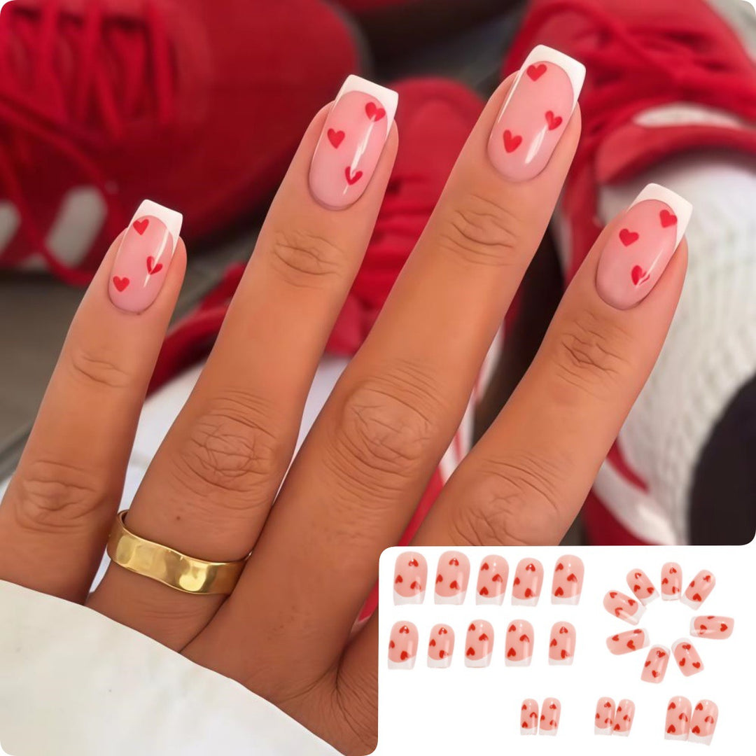 Artistic Heart Motif Art Nails Bowlift