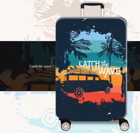 Women's Hard Shell Suitcase with Gorgeous Sunset Design Bowlift