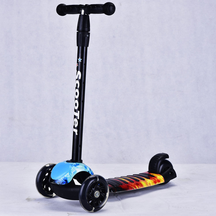 Stylized Three-Wheel Kickboard Scooter Bowlift