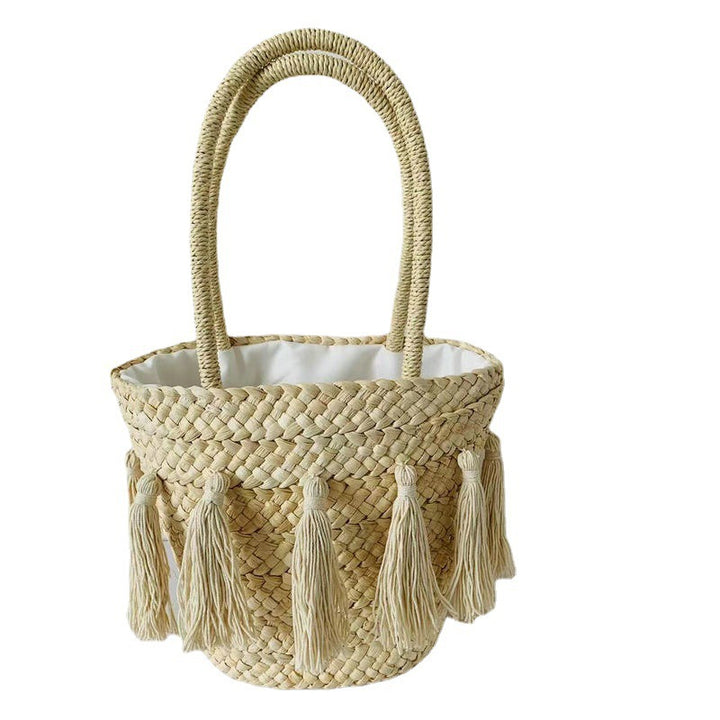 Trendy basket bag with tassels Bowlift