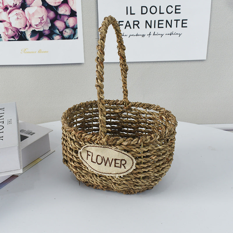 Handwoven Decorative Flower Basket Bowlift