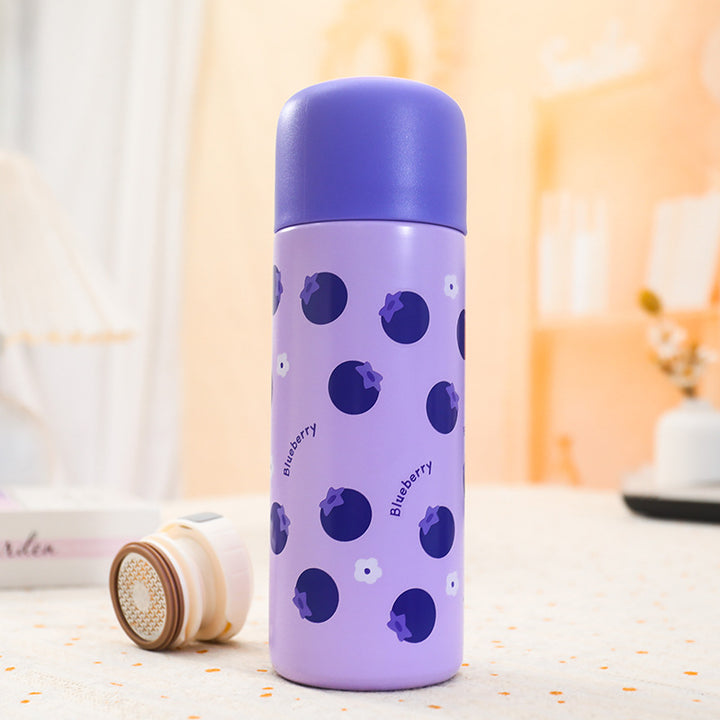 Women's Insulated Water Bottle with Fruity Design and Ergonomic Carry Handle Bowlift