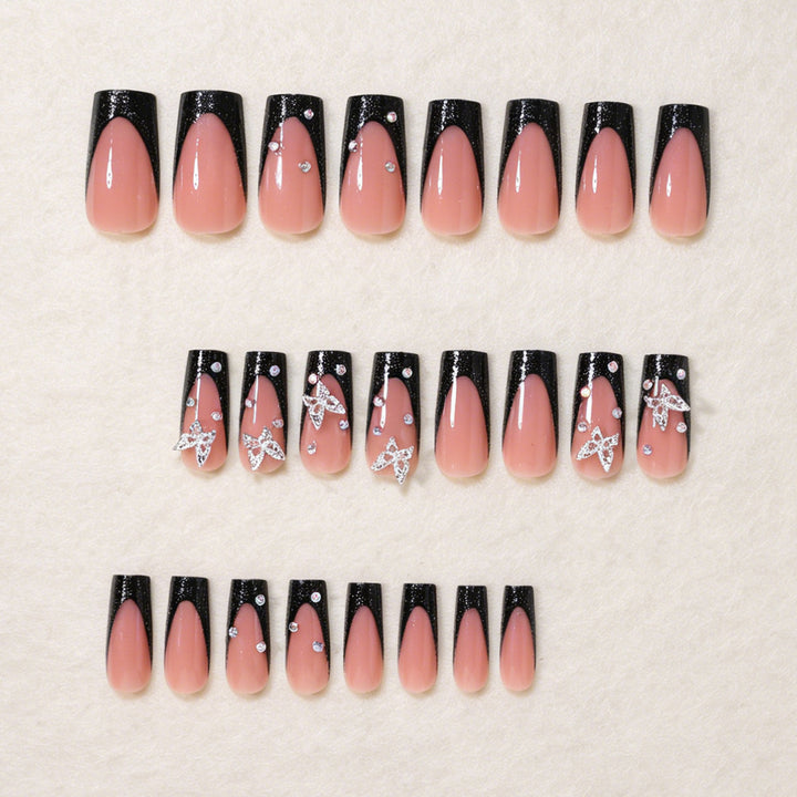 Butterfly Accented Press-On Nail Art Set Bowlift
