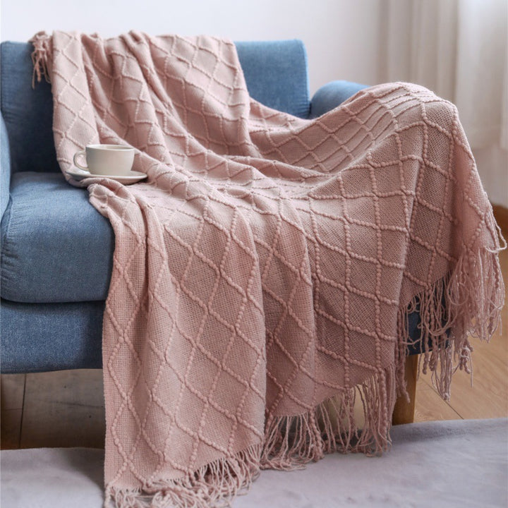 Women’s knitted blanket with textured wave pattern Bowlift