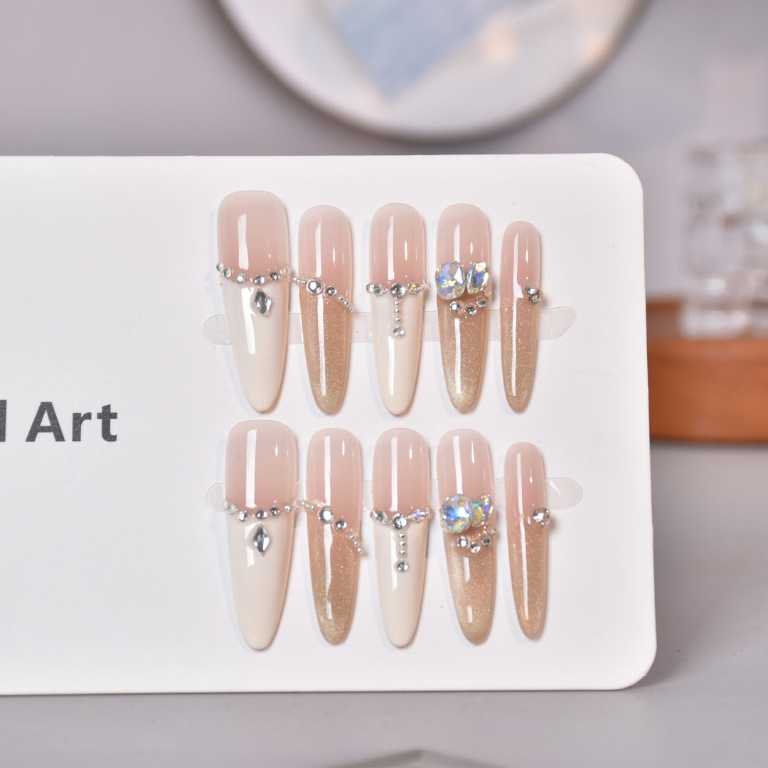 Elegant Decorative Press-On Nail Set Bowlift