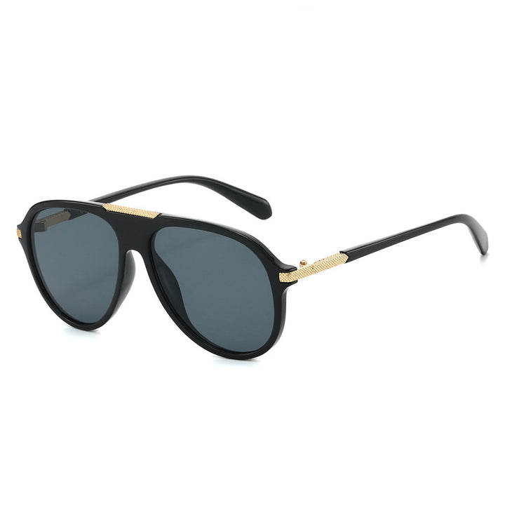 Oversized Aviator Sunglasses with Metallic Accents Bowlift