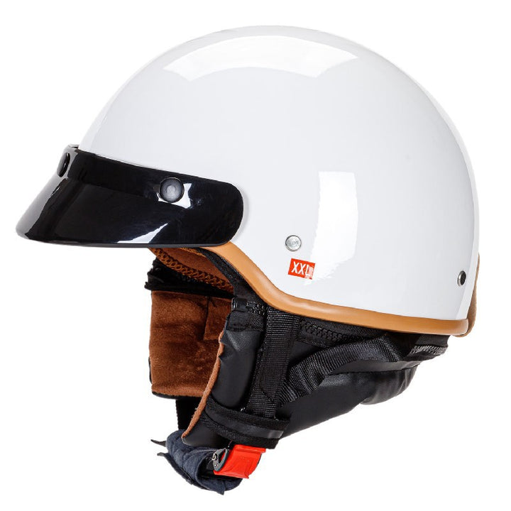 Lightweight Open-Face Motorcycle Helmet with Padded Interior Bowlift