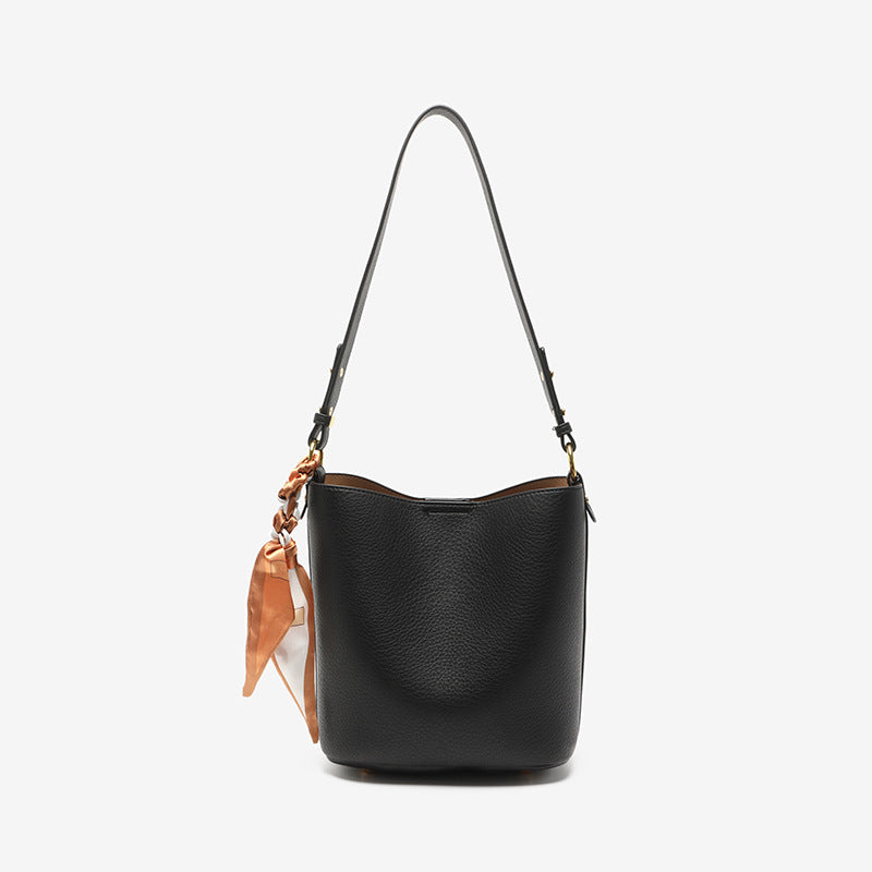 Textured Leather Bucket Bag Bowlift