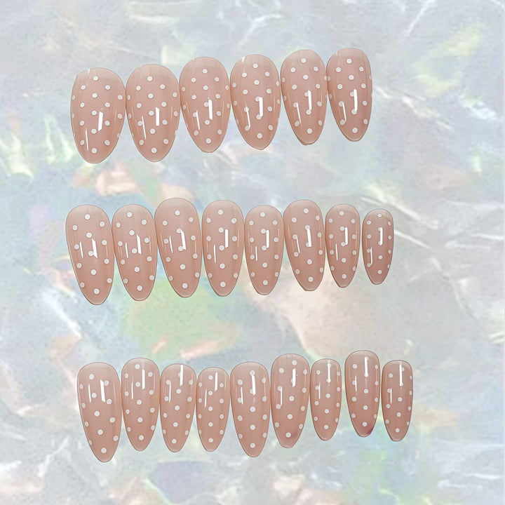Decorative Polka Dot Press-On Nails Bowlift