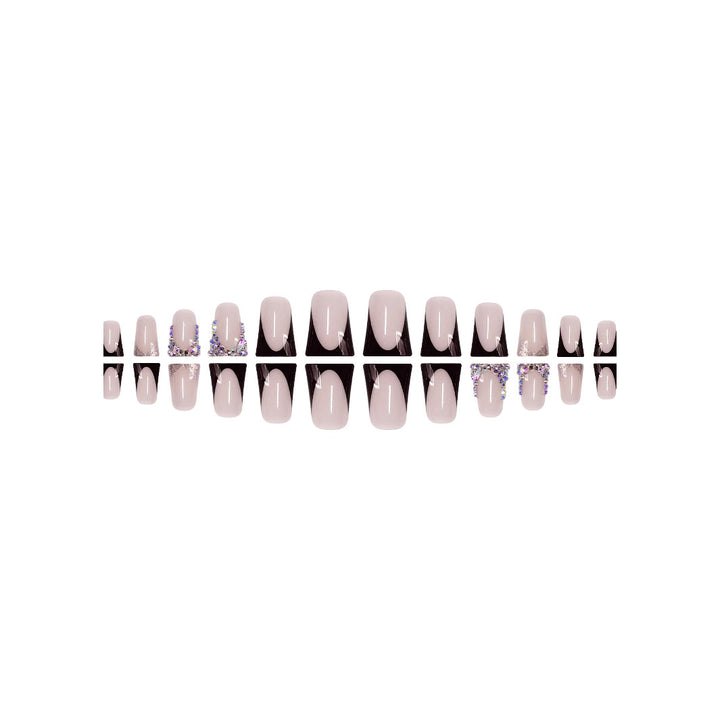 Elegant Rhinestone-Embellished Nail Extensions Bowlift