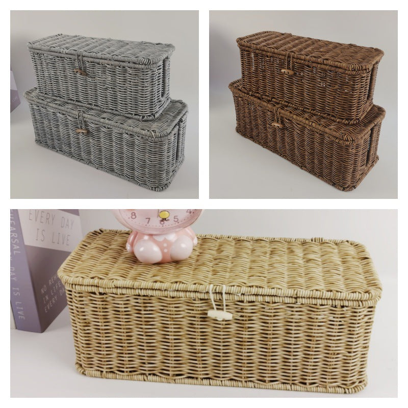 Handcrafted Wicker Storage Bins Bowlift