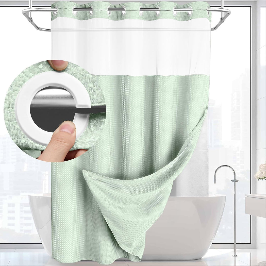 Textured Weave Shower Curtain Bowlift
