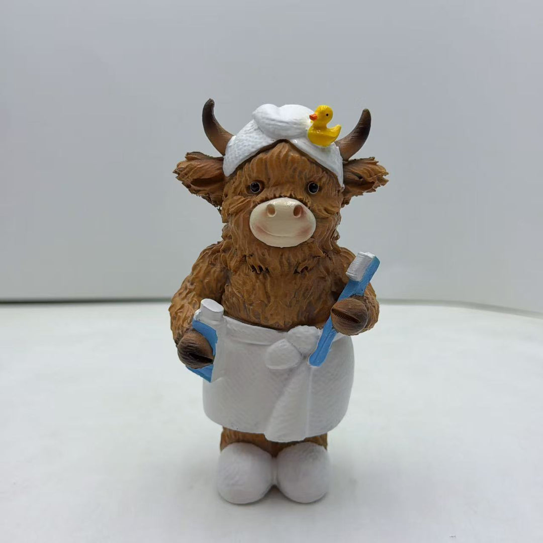 Funny Highland Cattle Bathroom Figure Bowlift