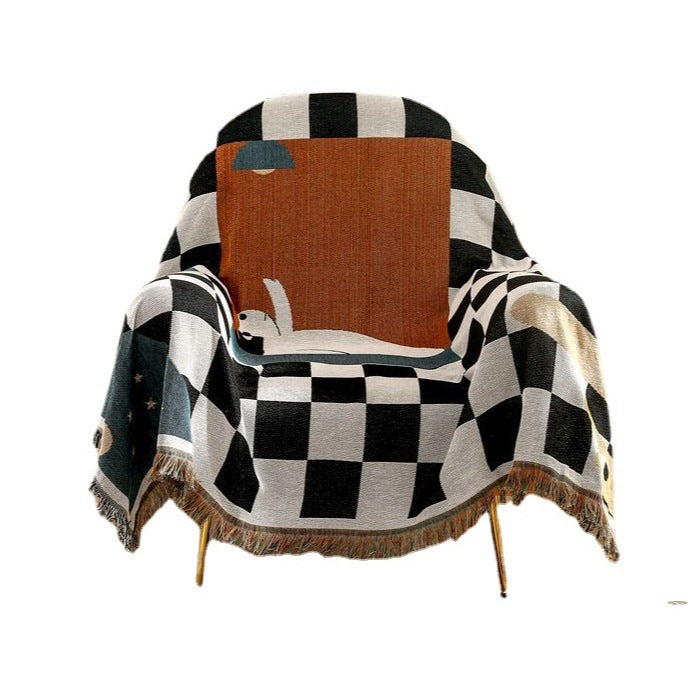 Artistic Checkerboard Throw Blanket