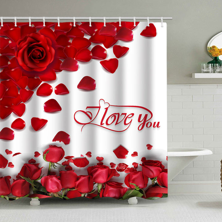 Romantic Floral Swan Shower Curtain Bowlift