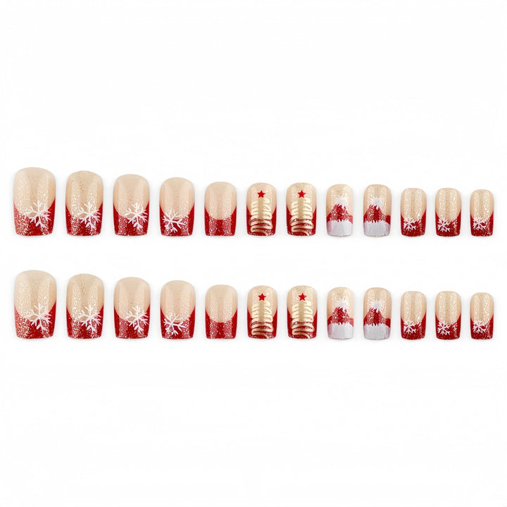 Artificial nails with festive Christmas design Bowlift