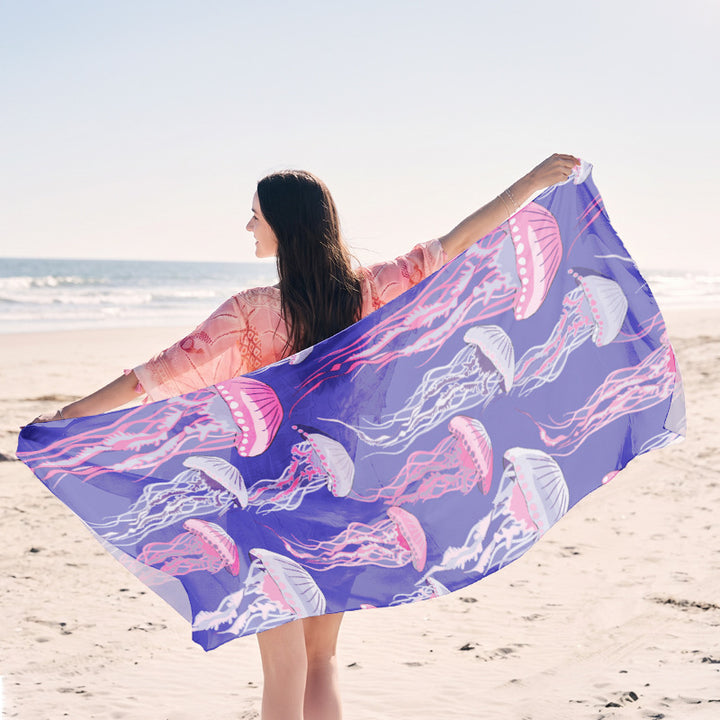 Beach towel in elegant jellyfish design Bowlift