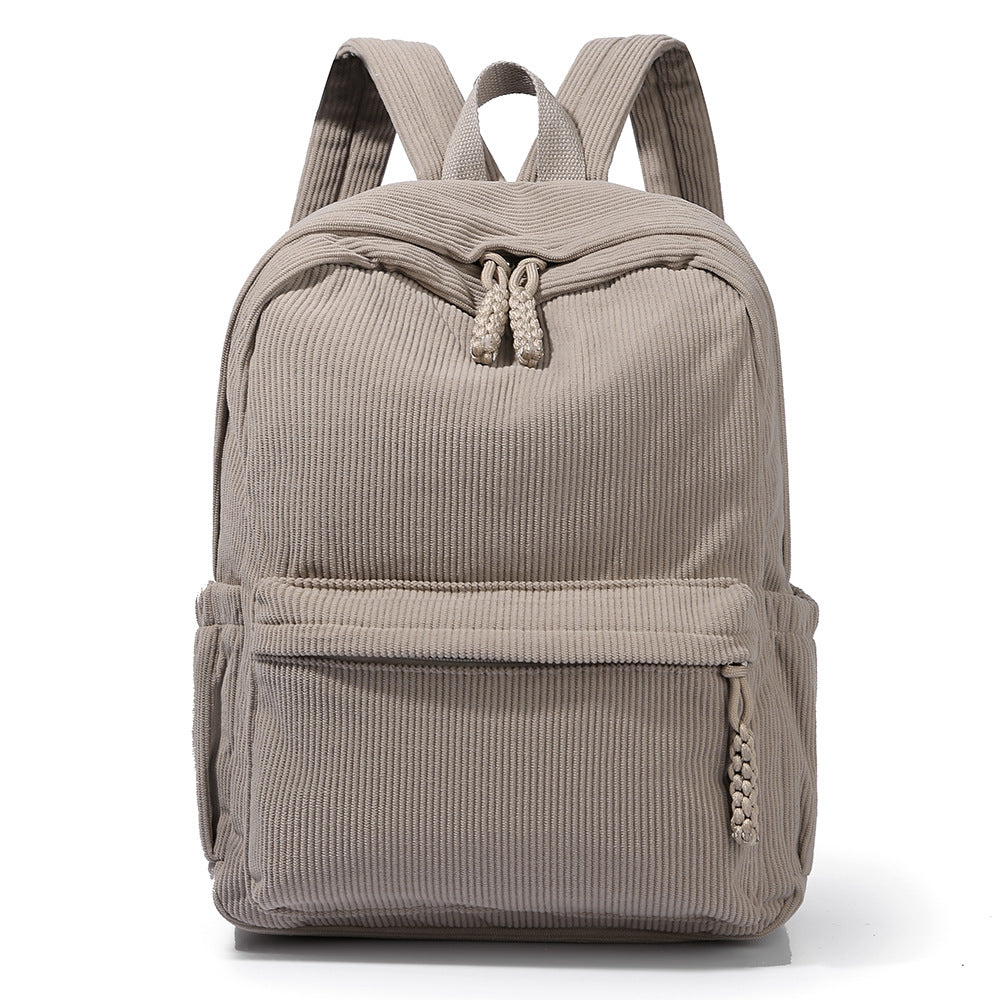 Casual Corduroy Backpack Bowlift