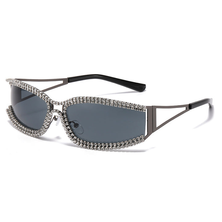 Women Cat-Eye Sunglasses with Sparkling Crystal Frame Bowlift