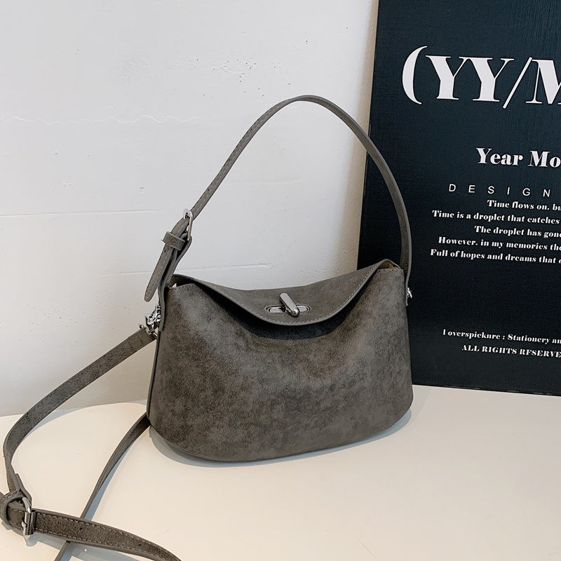 Elegant Soft-Suede Shoulder Bag Bowlift