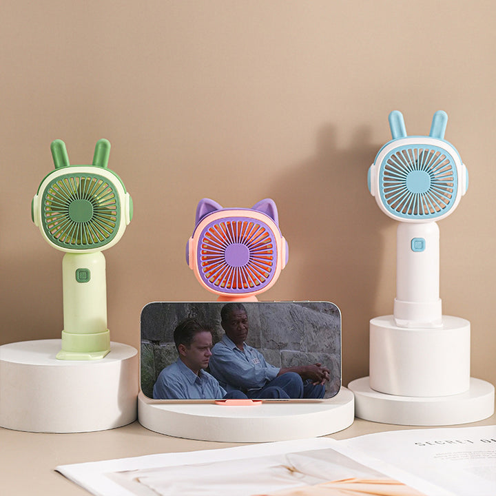 Portable Hand Fan with Cute Cat Ear Design Bowlift