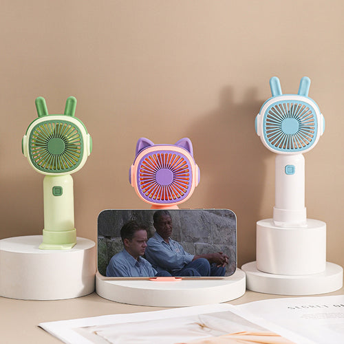 Portable Hand Fan with Cute Cat Ear Design Bowlift