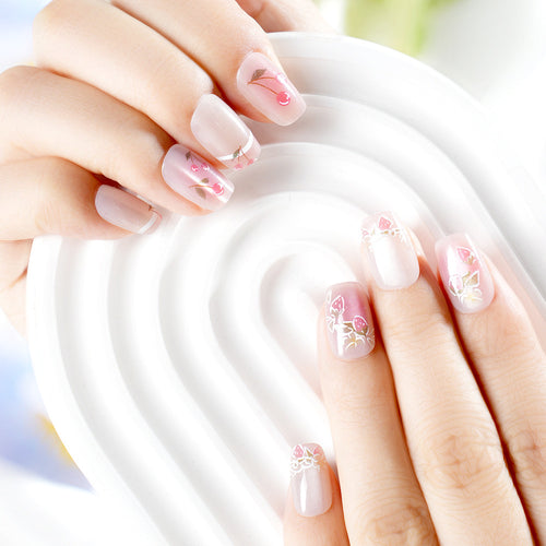 Artistic Cherry Blossom Press-On Nails Bowlift