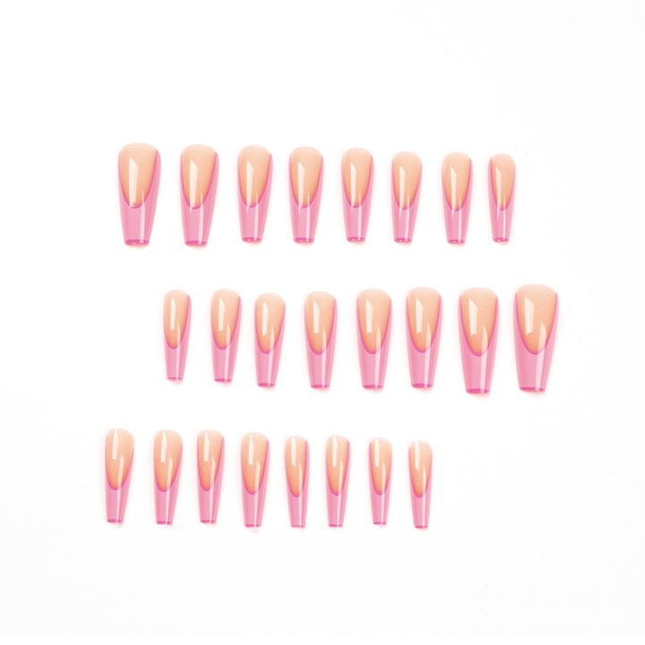 Artificial nail extensions with modern ombre design Bowlift