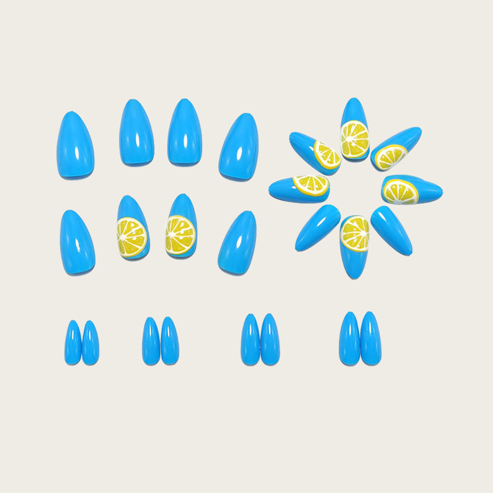 Artificial nails with lemon design Bowlift