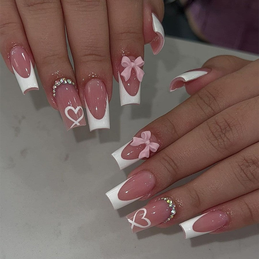 Premium French Tip Press-On Nails Bowlift