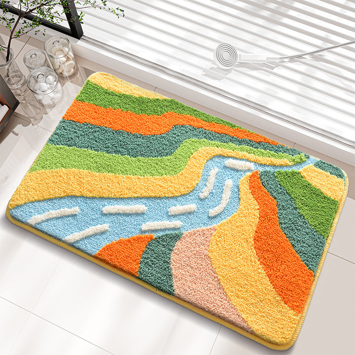 Floral Patterned Plush Bath Mat